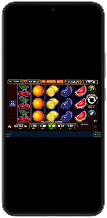 20 Super Hot bet selection – set stake and start spinning